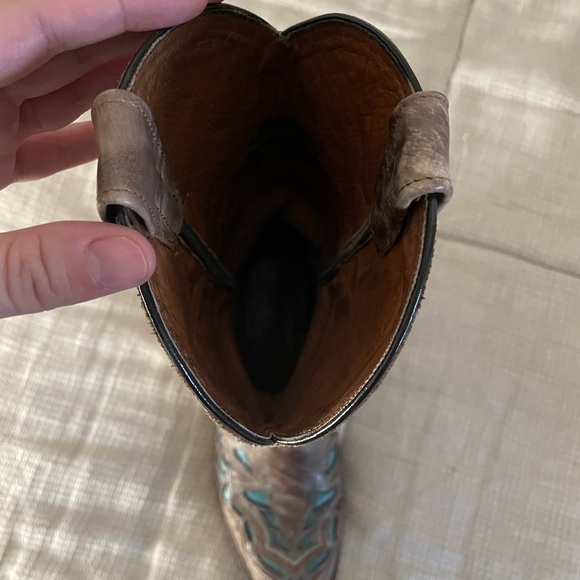 Resistol Western Cowboy Boots - Brown and Turquoise - Picture 3 of 7